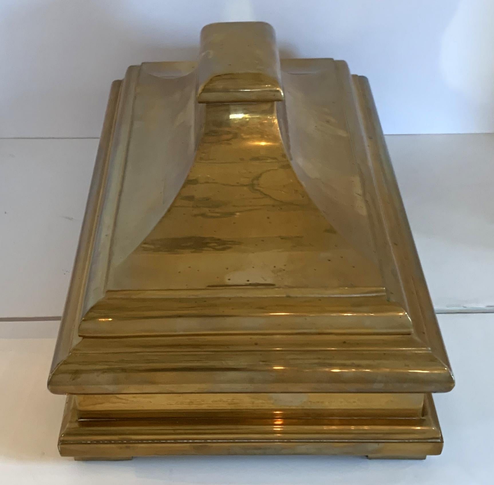 Wonderful Mid-Century Modern Brass Bronze Pagoda Box Lid Chapman 1