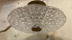 Wonderful Mid Century Modern Carl Fagerlund Brass Art Glass Semi Flush Fixture