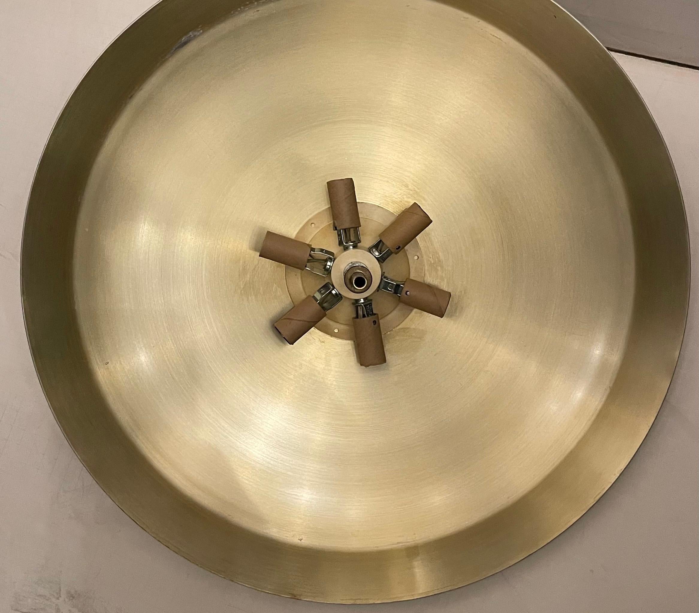 Ottone Meraviglioso lampadario semi-incluso in vetro d'ottone Carl Fagerlund di metà secolo in vendita