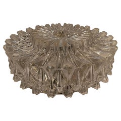 Wonderful Mid Century Modern Carl Fagerlund Nickel Glass Flush Mount Fixture