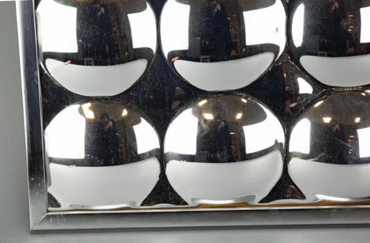 20th Century Wonderful Mid Century Modern Contemporary Chrome Bubble Convex Mirror by Turner