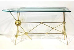 Meraviglioso tavolo da console in ottone del Mid Century Modern Italian Atomic Planet Design