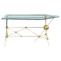 Meraviglioso tavolo da console in ottone del Mid Century Modern Italian Atomic Planet Design