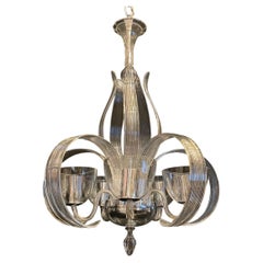 Maravillosa lámpara de araña italiana de estilo «Mid-Century Modern», de cristal de Murano y diseño veneciano de Seguso