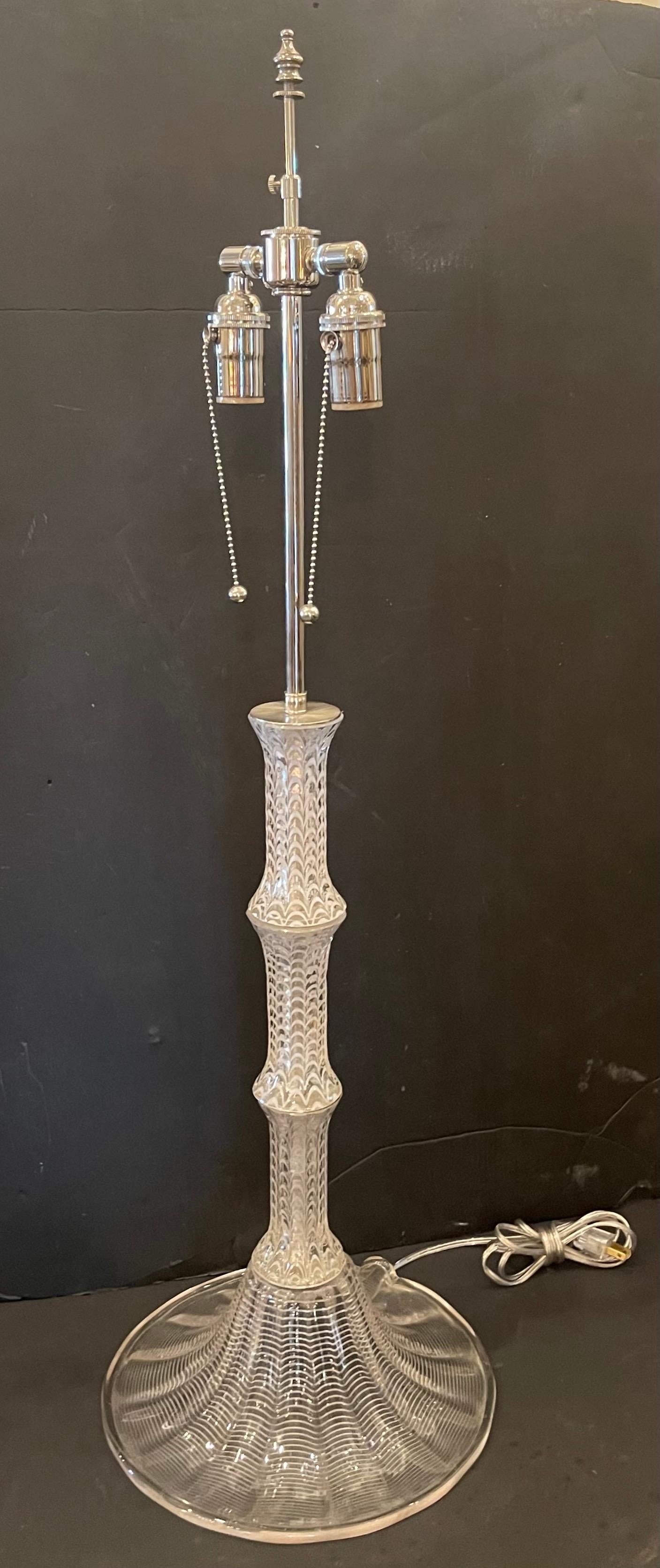 Moderne Merveilleuse lampe déco en verre d'art italien de Murano du milieu du siècle dernier Lorin Marsh en vente