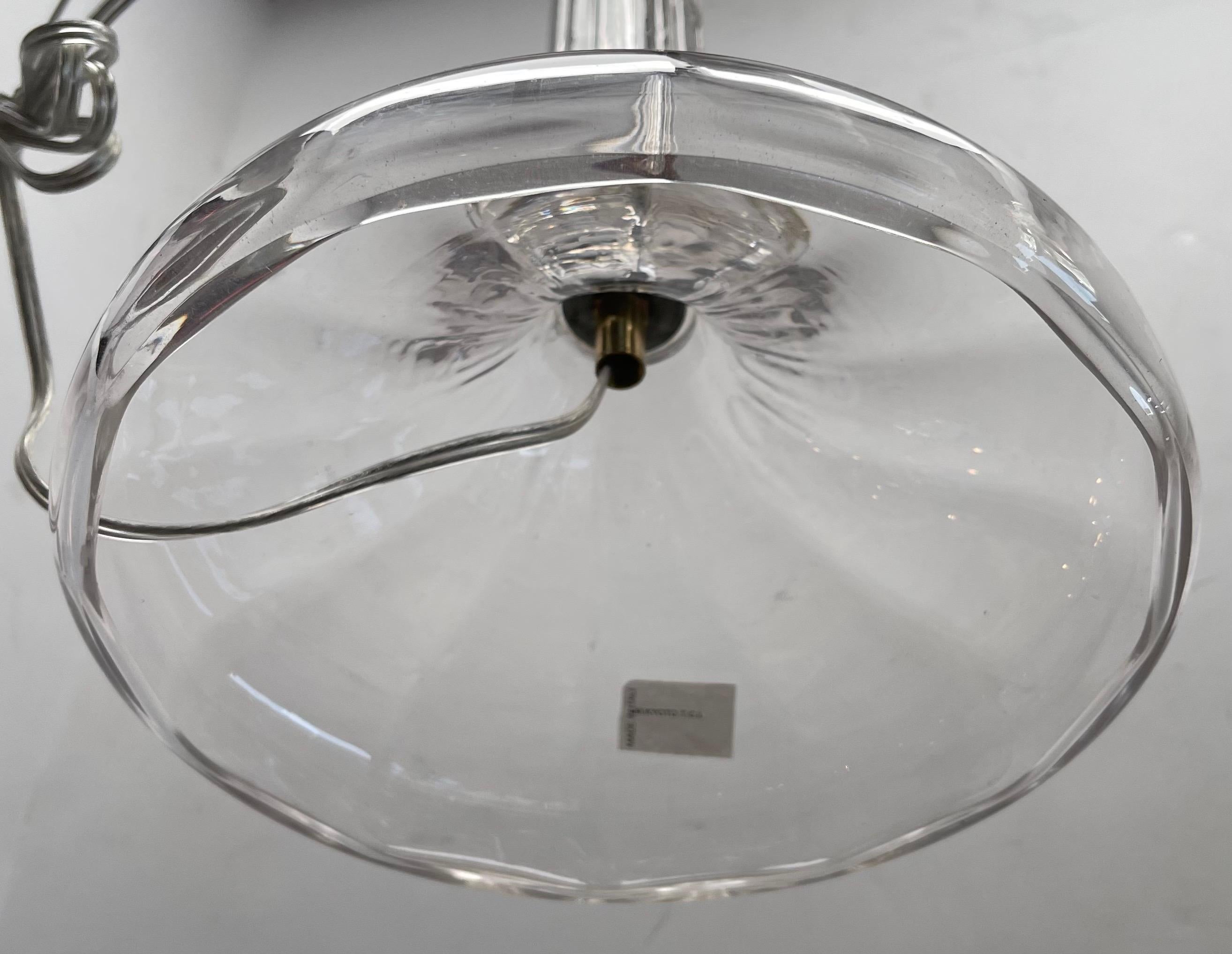 20th Century Wonderful Mid-Century Modern Italian Murano Glass Brass Deco Lamp Lorin Marsh For Sale