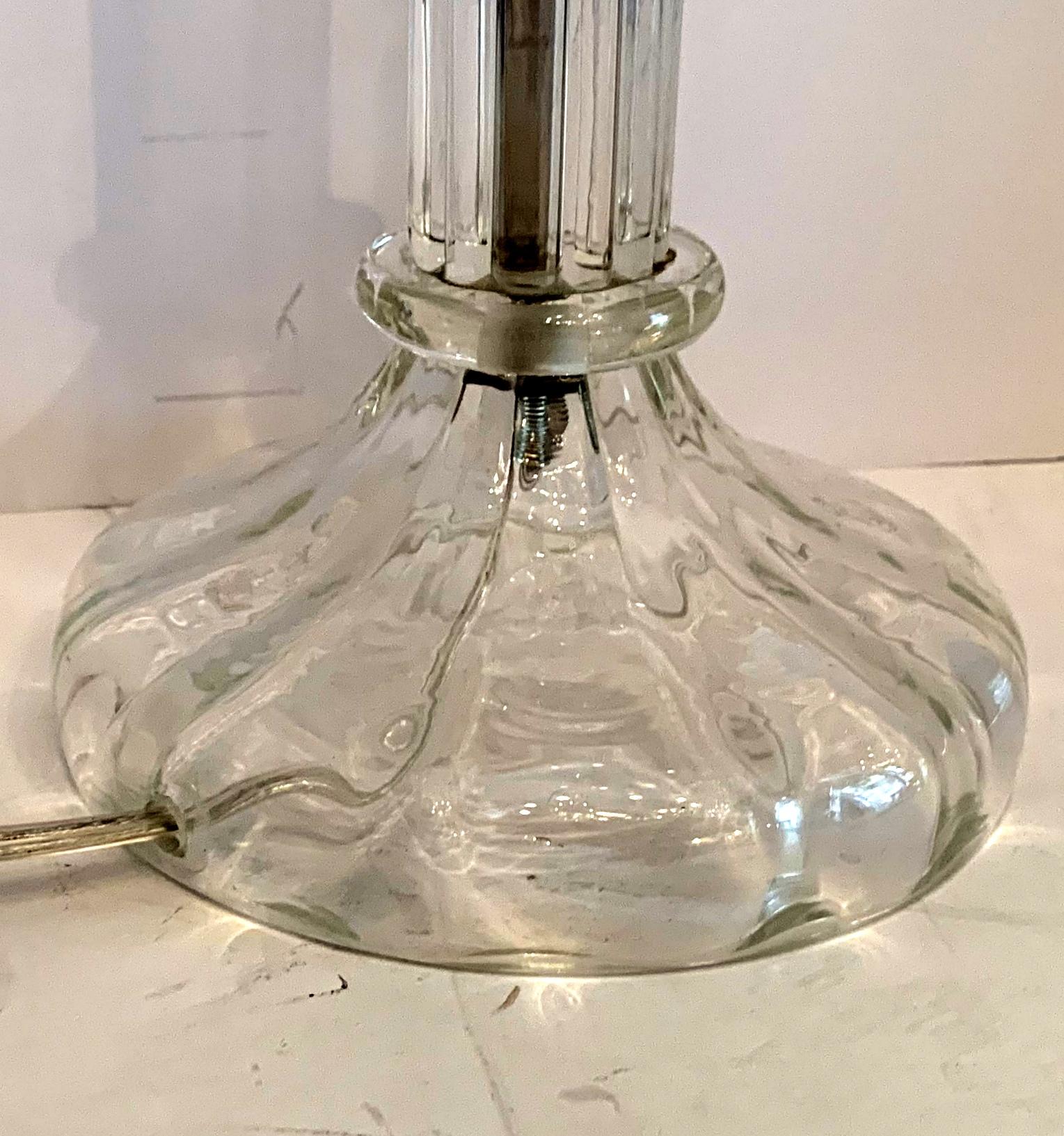 20th Century Wonderful Mid-Century Modern Italian Murano Glass Nickel Deco Lamp Lorin Marsh For Sale