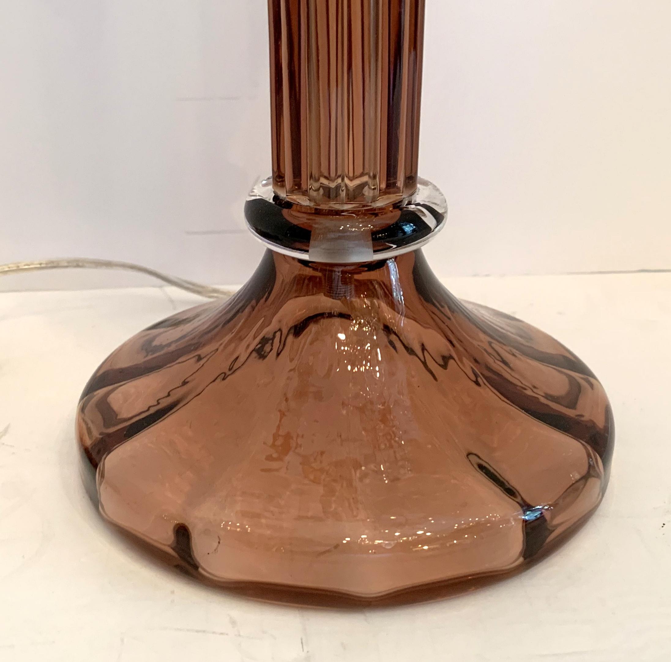 20th Century Wonderful Mid-Century Modern Italian Murano Glass Nickel Deco Lamp Lorin Marsh For Sale