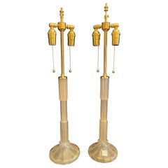 Wonderful Mid-Century Modern Italian Murano Gold Glass Deco Lamps Lorin Marsh