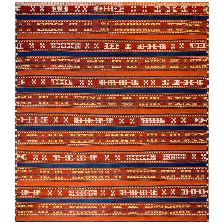 Wonderful MidCentury Modern Jajim Kilim Rug For Sale at 1stDibs