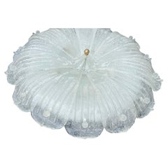 Wonderful Mid-Century Modern Large Murano Leaf Art Glass Flush Mount Fixture