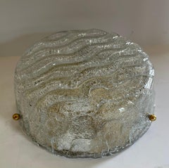 Wonderful Mid-Century Modern Murano Art Glass Flush Mount Ceiling Light Fixture