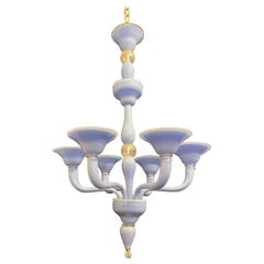 Wonderful Mid Century Modern Murano Blue Lavender Barovier Seguso Chandelier