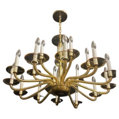 Wunderschöner Mid Century Modern Murano Gold Kunstglas Toso Seguso Großer Kronleuchter