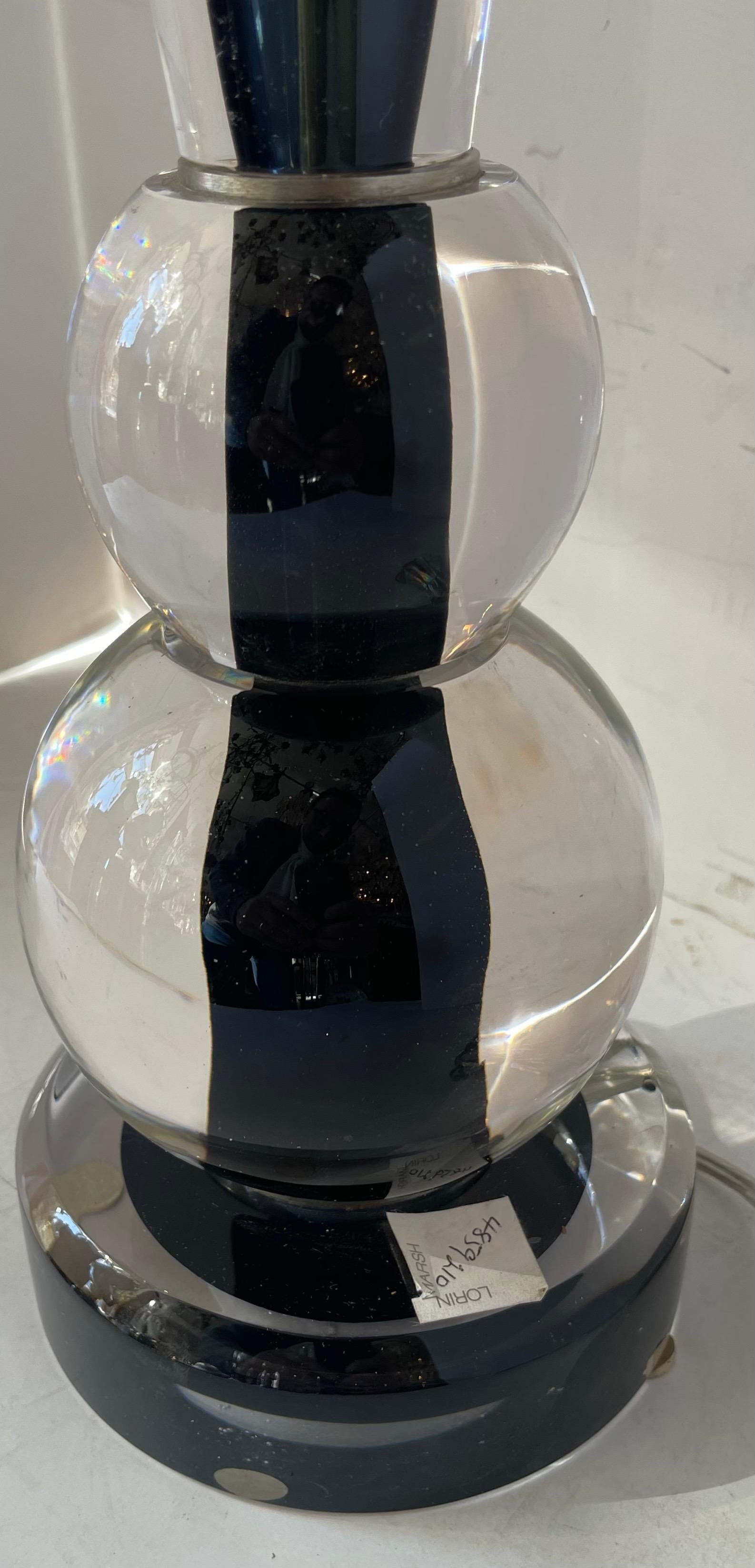 Merveilleuse lampe de table en verre noir de Murano Vénitien Lorin Marsh du milieu du siècle dernier Bon état - En vente à Roslyn, NY
