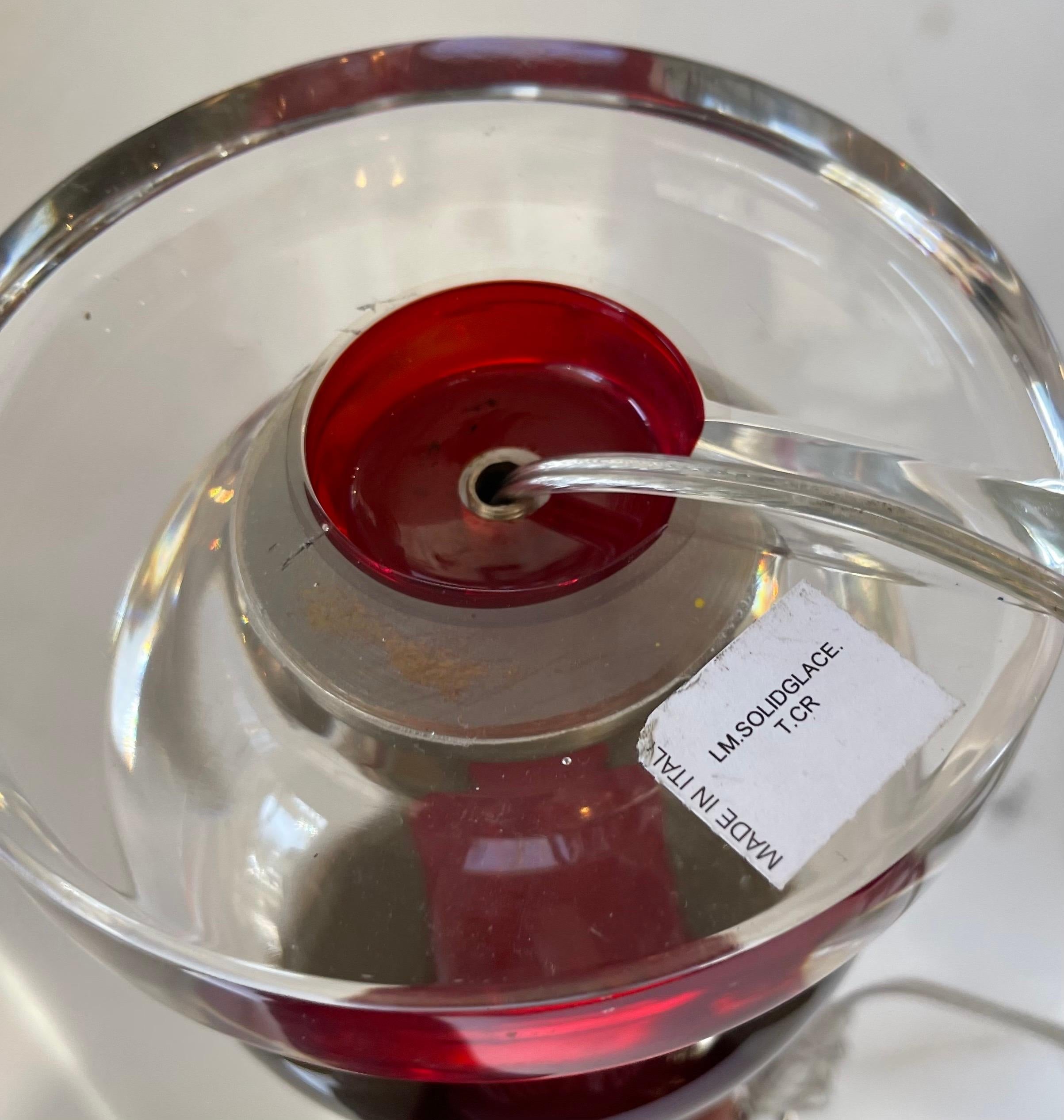 Merveilleuse lampe de bureau moderne du milieu du siècle dernier en verre vénitien rouge cerise Lorin de Murano Bon état - En vente à Roslyn, NY