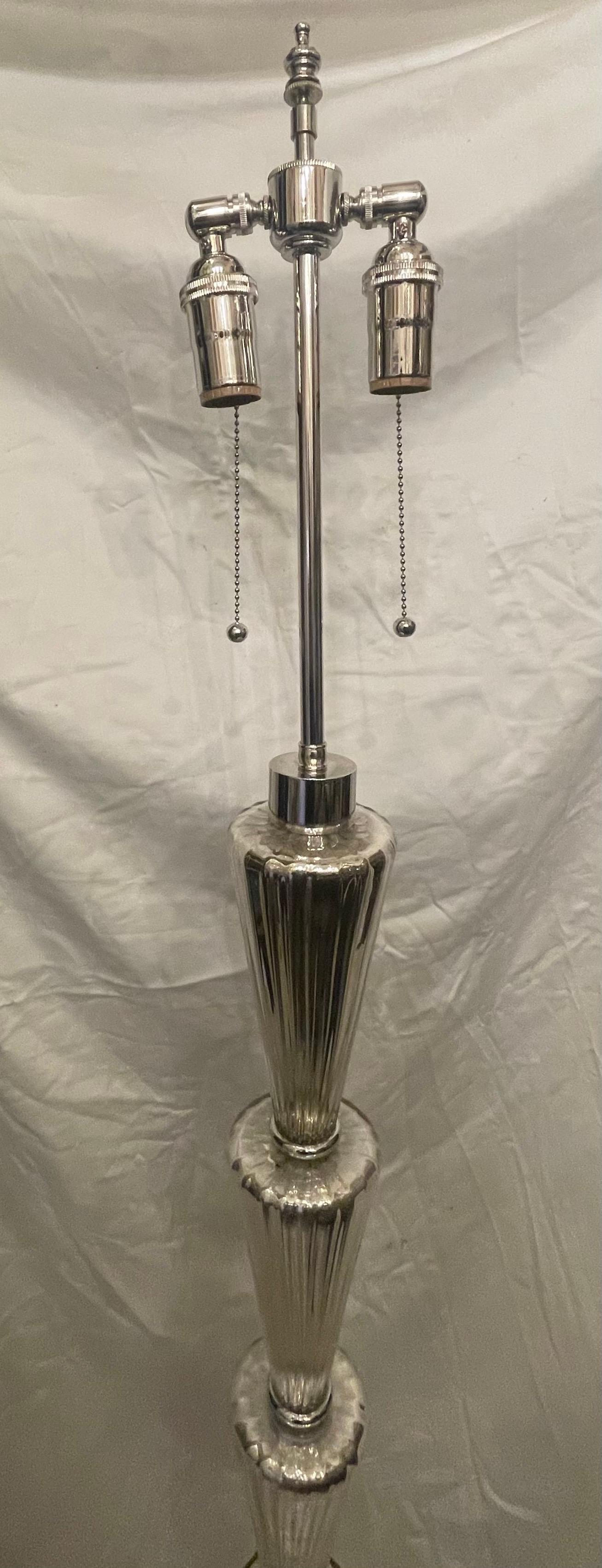 italien Merveilleux lampadaire vénitien de Murano moderne du milieu du siècle dernier, Lorin Marsh Silver Glass en vente