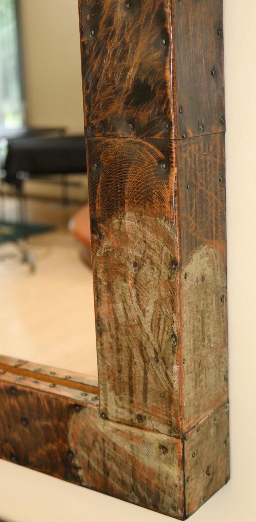 American Wonderful Mid-Century Modern Paul Evans Patchwork Brutalist Mirror Console Table