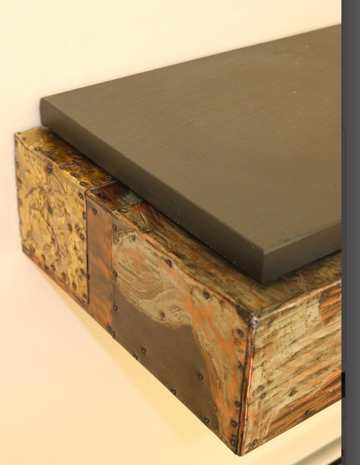 20th Century Wonderful Mid-Century Modern Paul Evans Patchwork Brutalist Mirror Console Table