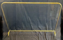 Wonderful Mid-Century Modern Polished Brass Glass Insert Fireplace Fire Screen