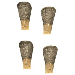 Meraviglioso set di 4 applique in cristallo Orrefors in ottone Carl Fagerlund