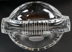 Wonderful Mid-Century Modern Signed Baccarat Crystal Centerpiece Elongated Bowl