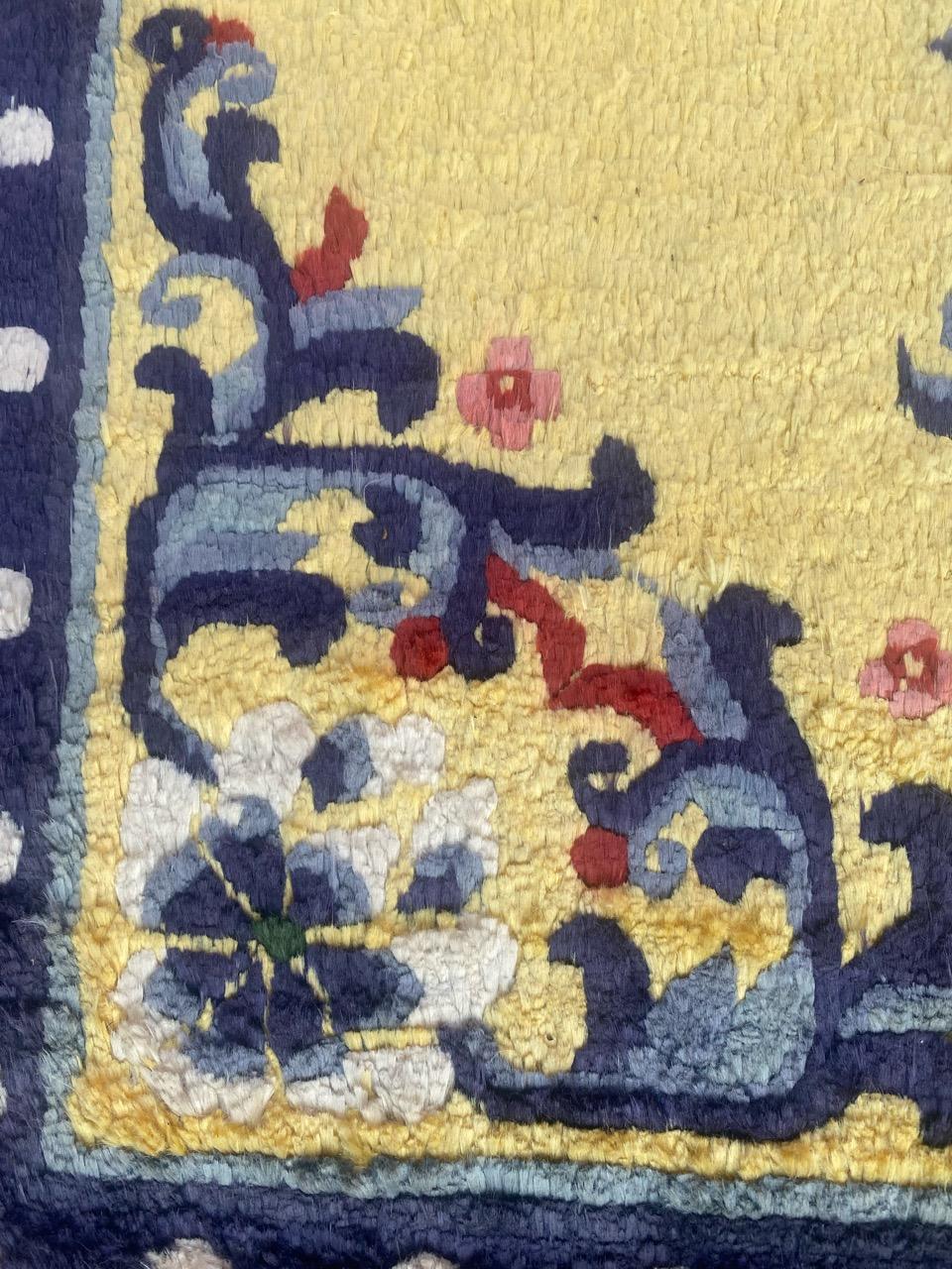 Bobyrug’s Wonderful Mid-Century Silk Chinese Art Deco Rug For Sale 7