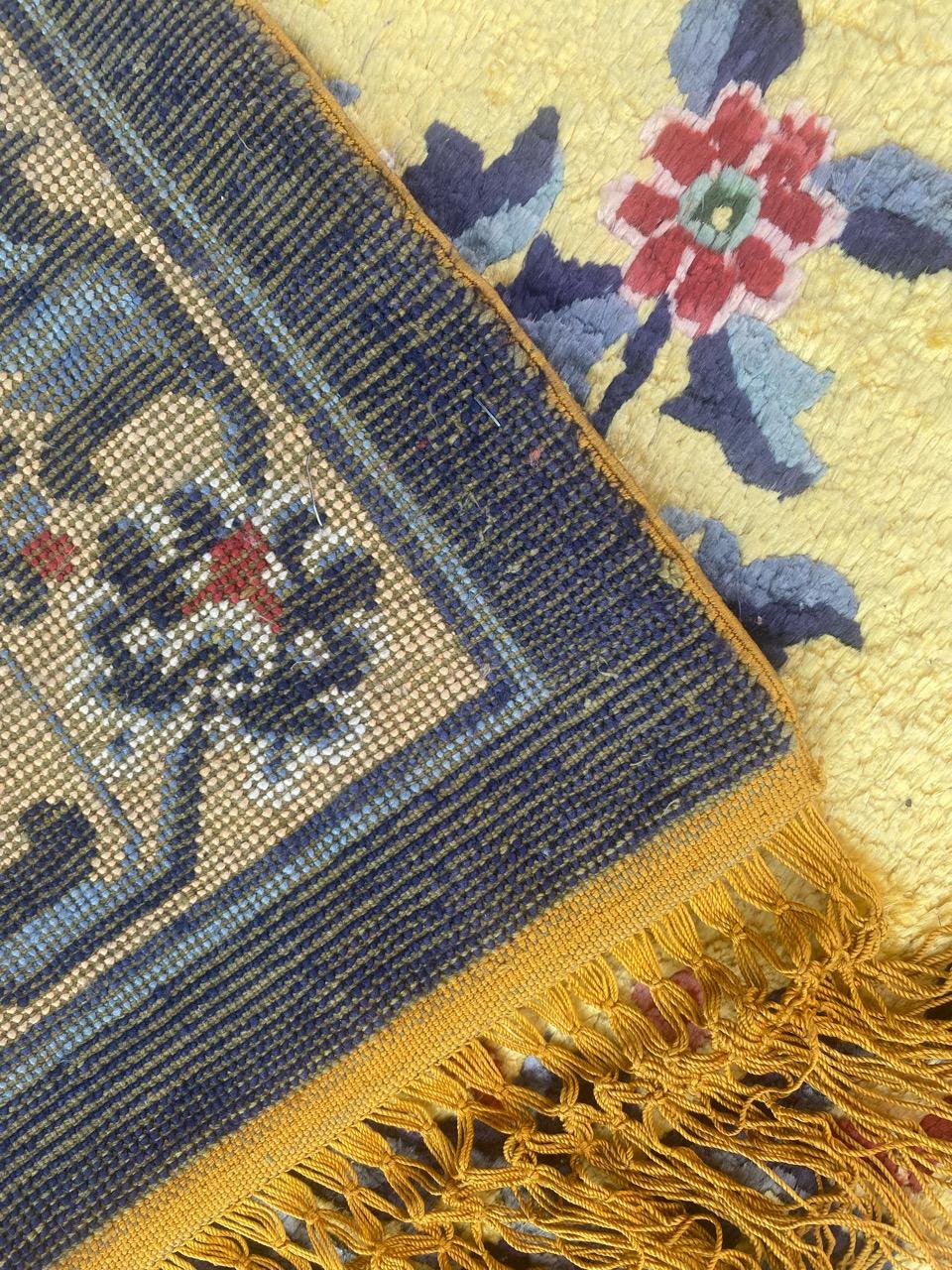 Bobyrug’s Wonderful Mid-Century Silk Chinese Art Deco Rug For Sale 12