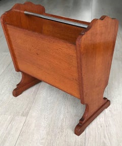 Wonderful Midcentury Solid Teakwood Magazine/Newspaper Stand with Great Patina