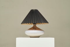 Wonderful Mid Century Studio Pottery Table Lamp with Plissé Shade 1960s