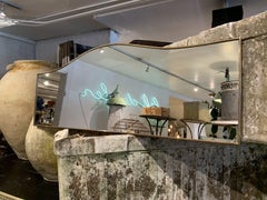 Wonderful Midcentury '1940-50s' Elongated Italian Brass Mirror