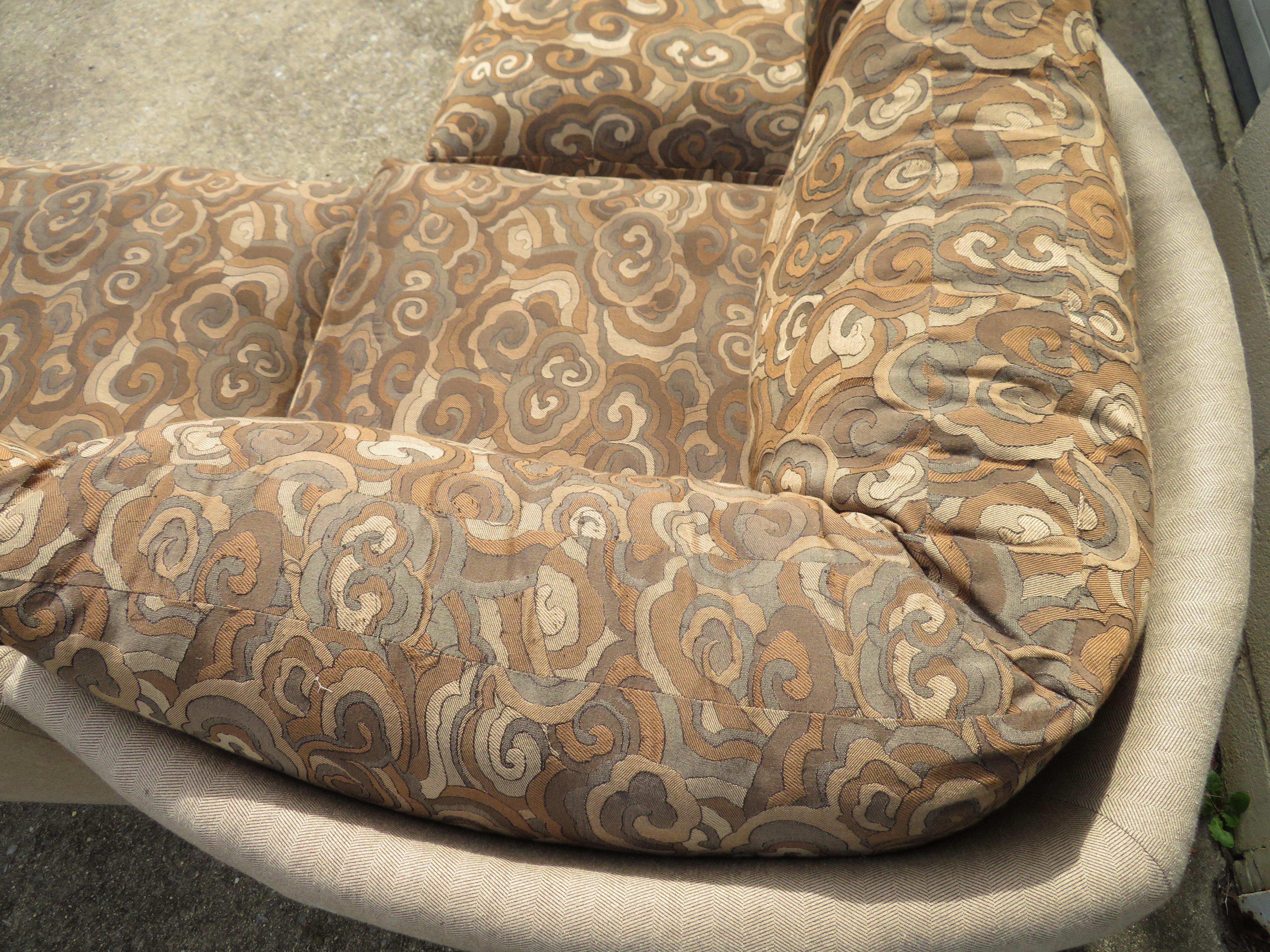 American Wonderful Milo Baughman 9-Piece Curved Back Sectional Sofa Mid-Century Modern