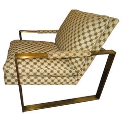 Wonderful Milo Baughman Bronze Flatbar Cube Lounge Chair Midcentury