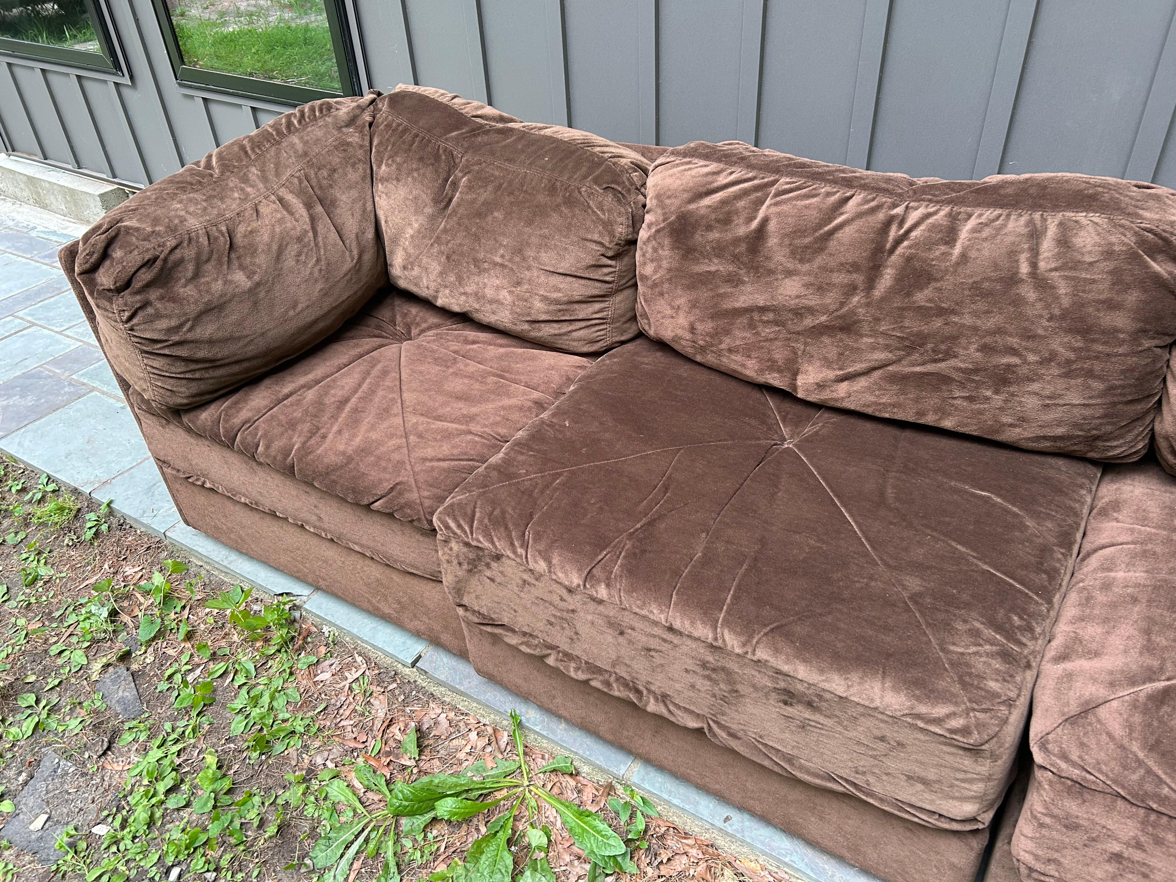 Wunderbare Milo Baughman Stil 6 Stück Cube Sofa Sektional Mitte des Jahrhunderts Modern im Angebot 3