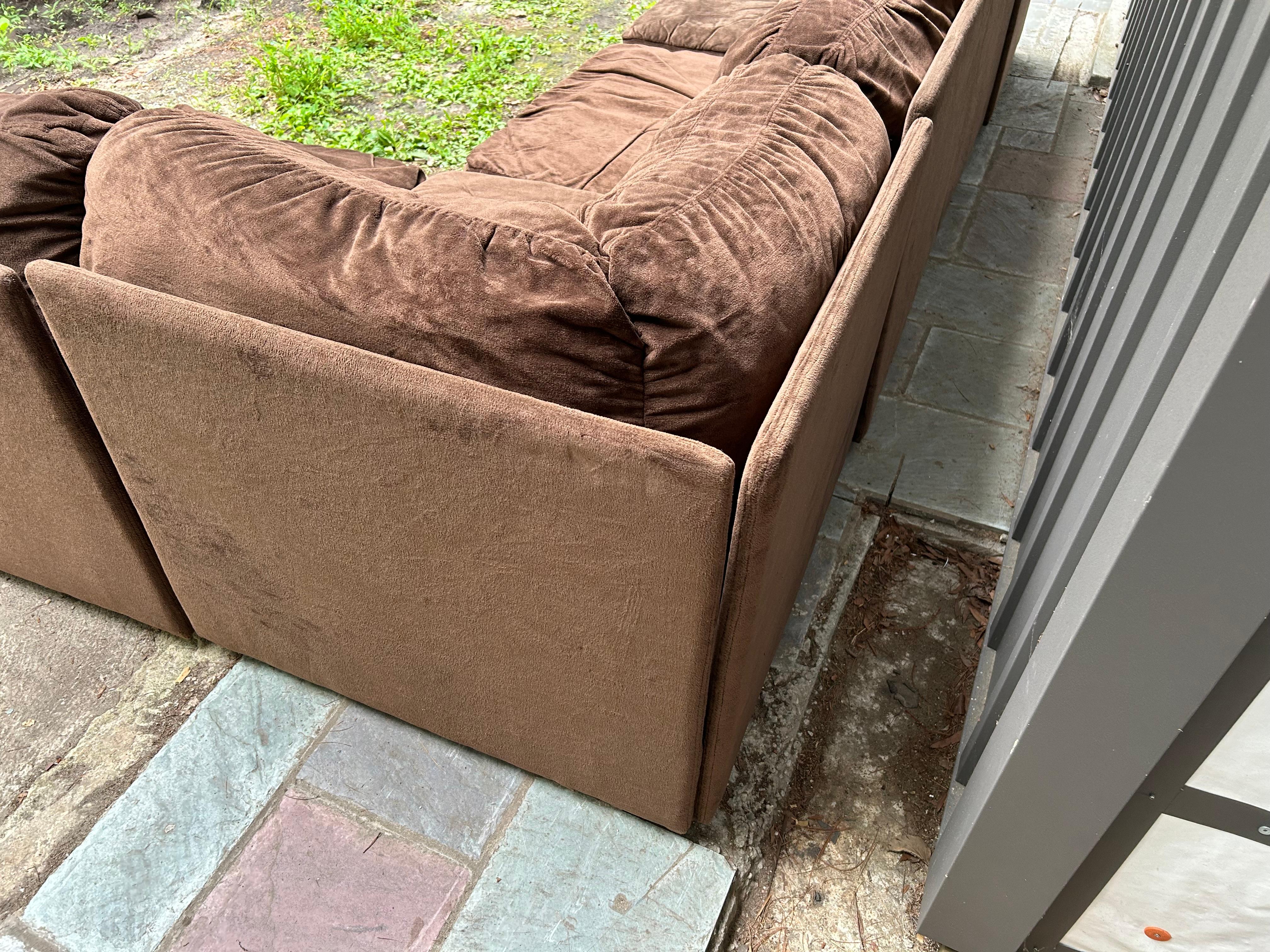 Wunderbare Milo Baughman Stil 6 Stück Cube Sofa Sektional Mitte des Jahrhunderts Modern im Zustand „Gut“ im Angebot in Pemberton, NJ