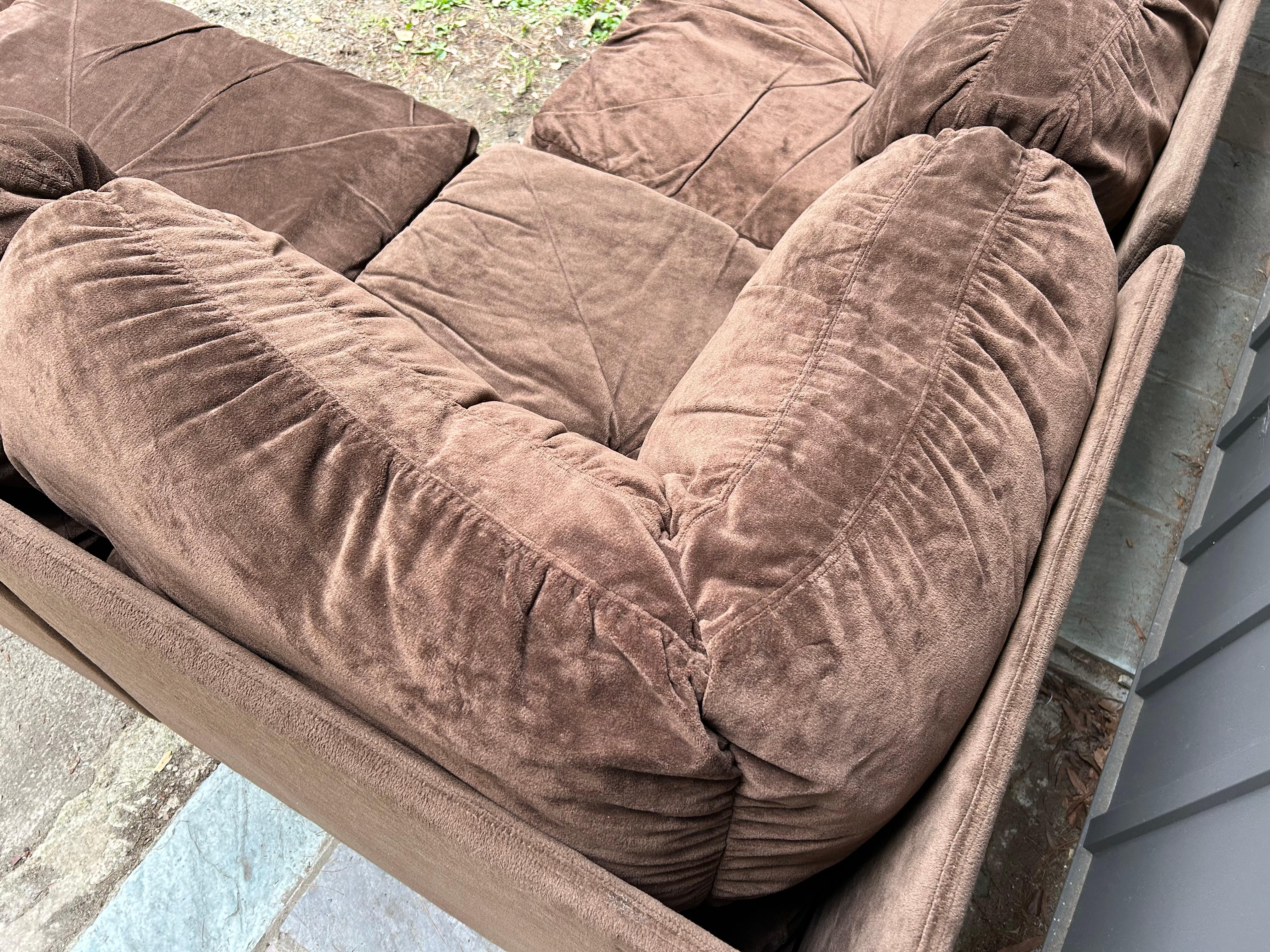Wunderbare Milo Baughman Stil 6 Stück Cube Sofa Sektional Mitte des Jahrhunderts Modern (Mitte des 20. Jahrhunderts) im Angebot