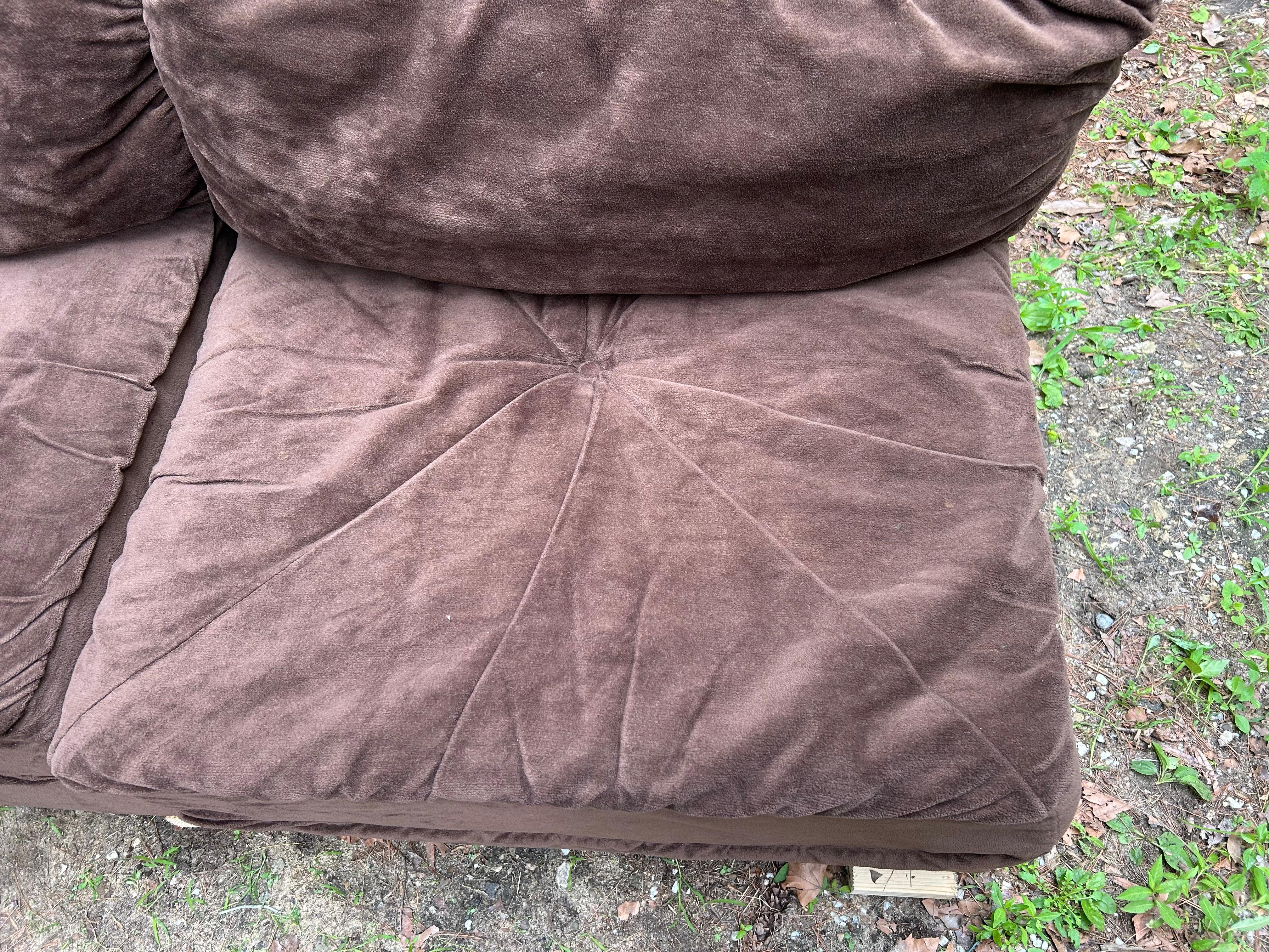 Wunderbare Milo Baughman Stil 6 Stück Cube Sofa Sektional Mitte des Jahrhunderts Modern (Polster) im Angebot
