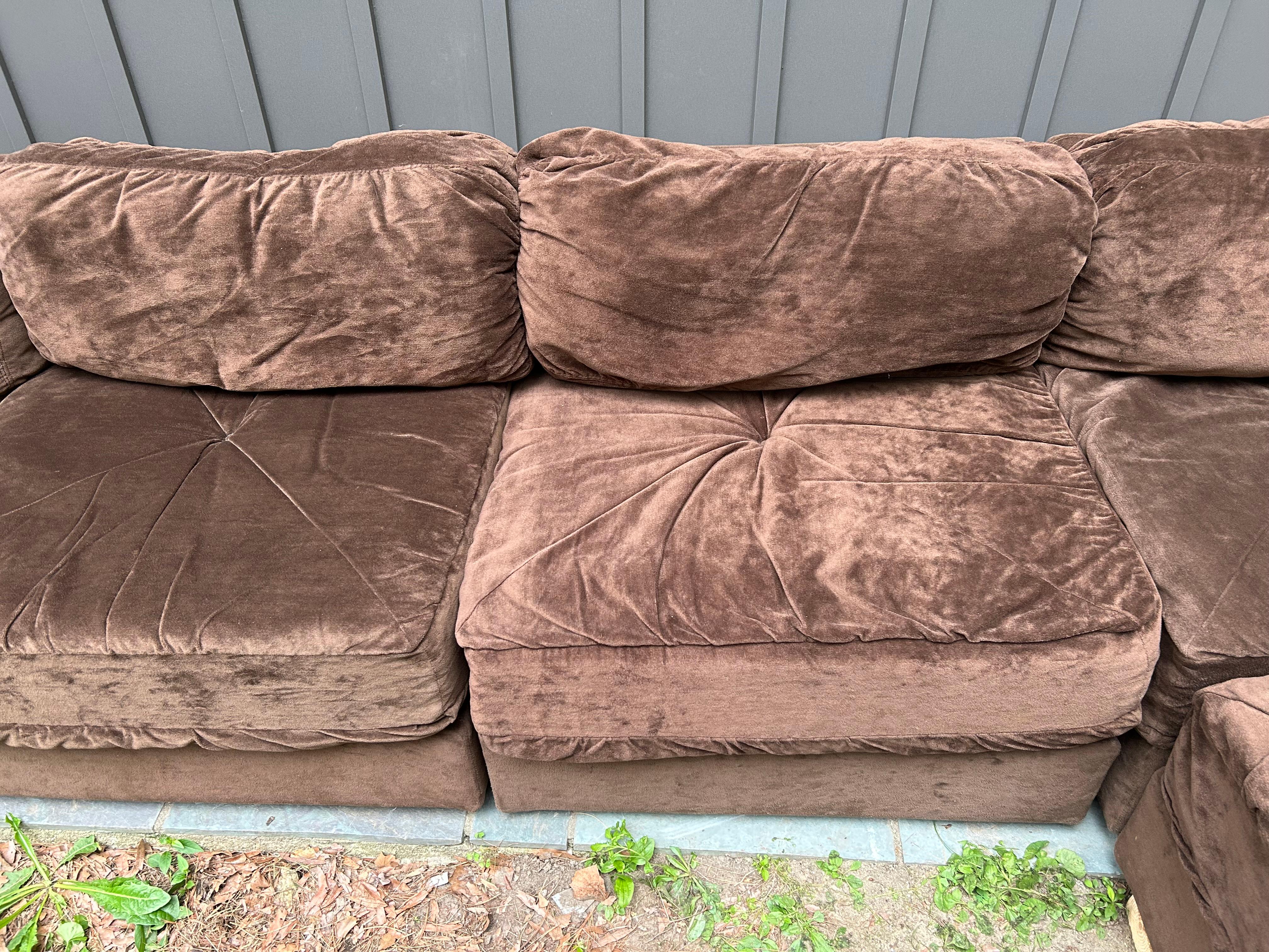 Wunderbare Milo Baughman Stil 6 Stück Cube Sofa Sektional Mitte des Jahrhunderts Modern im Angebot 2