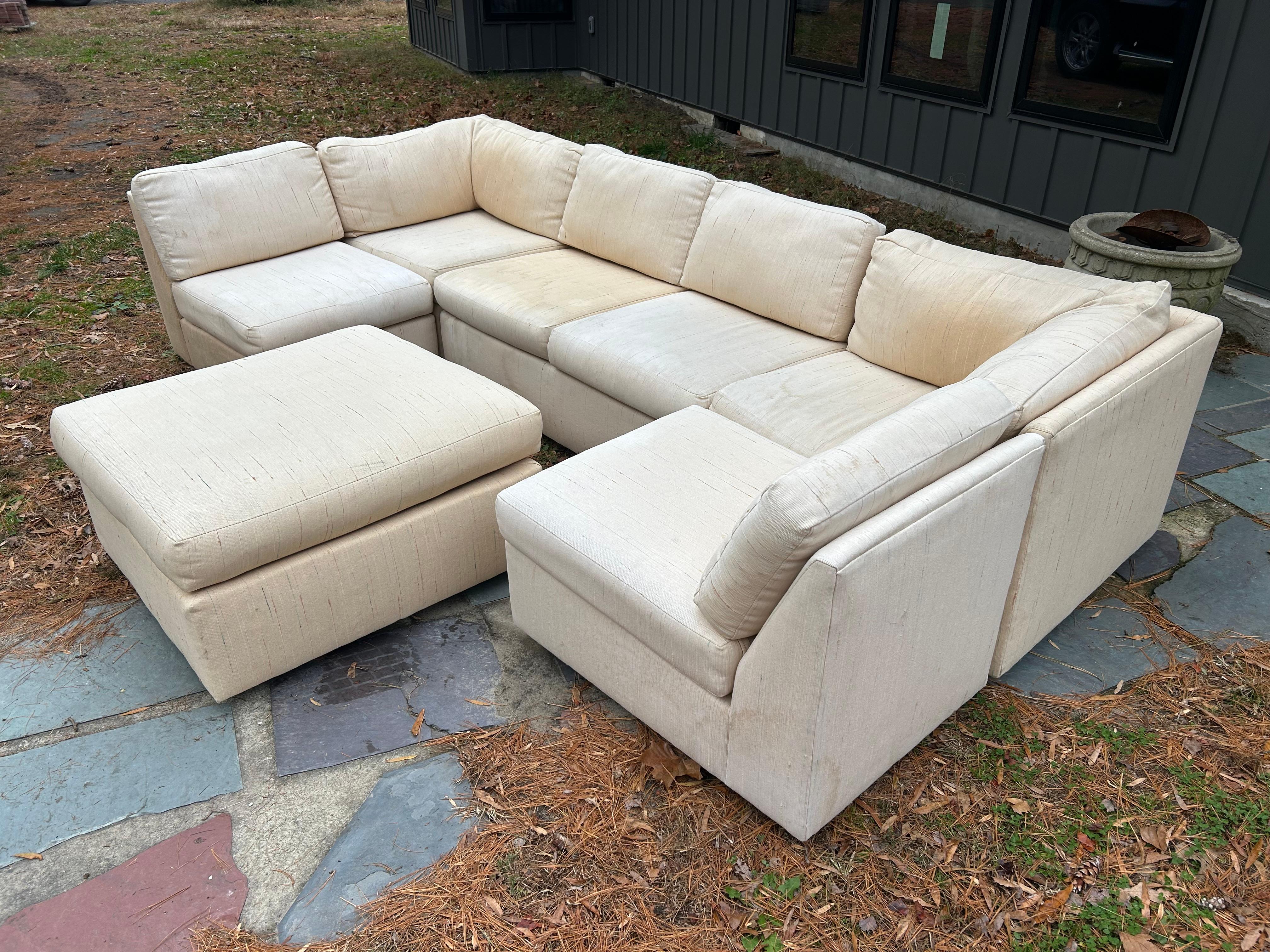 Wonderful Milo Baughman Thayer Coggin 6 Piece Cube Sectional Sofa Mid-Century en vente 8