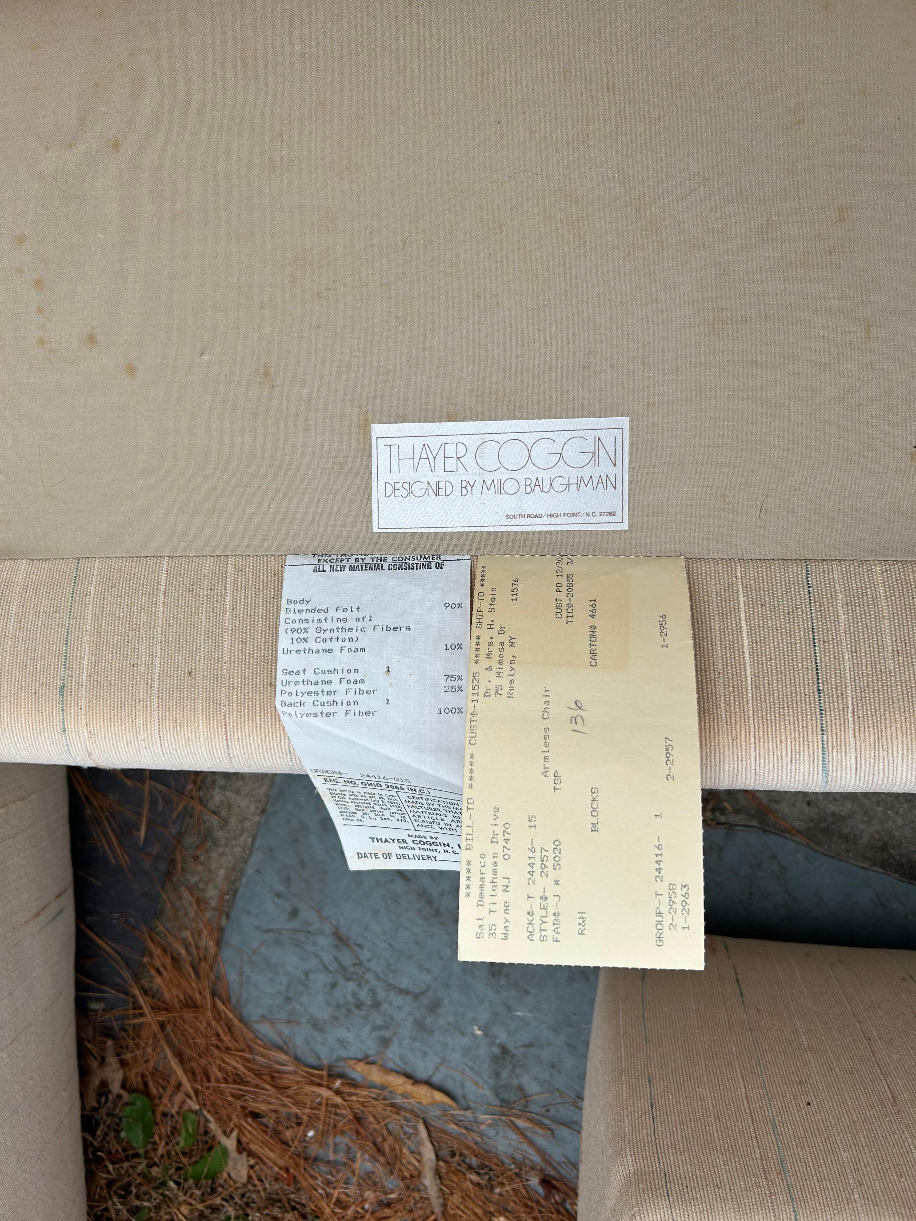 Tissu d'ameublement Wonderful Milo Baughman Thayer Coggin 6 Piece Cube Sectional Sofa Mid-Century en vente