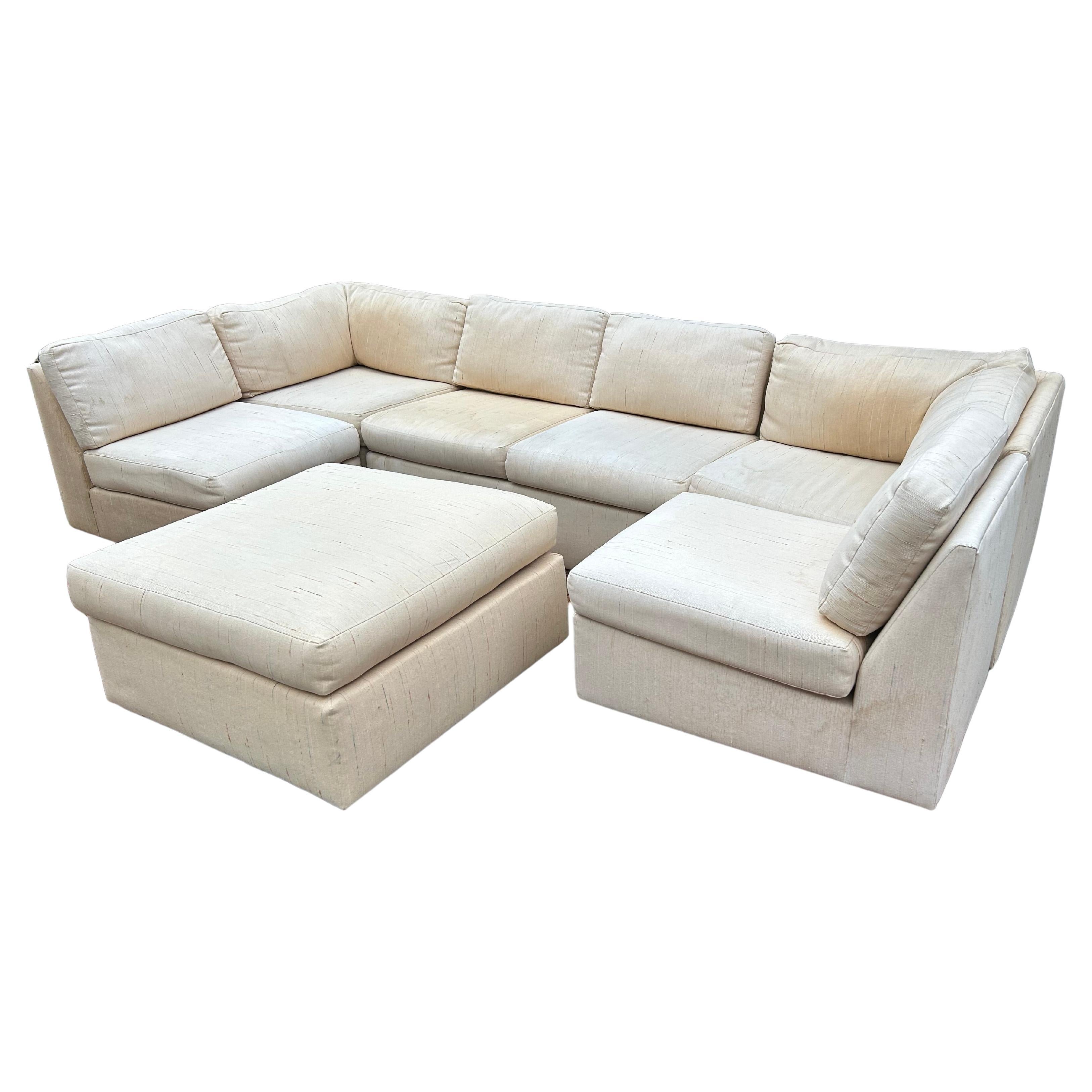 Wonderful Milo Baughman Thayer Coggin 6 Piece Cube Sectional Sofa Mid-Century