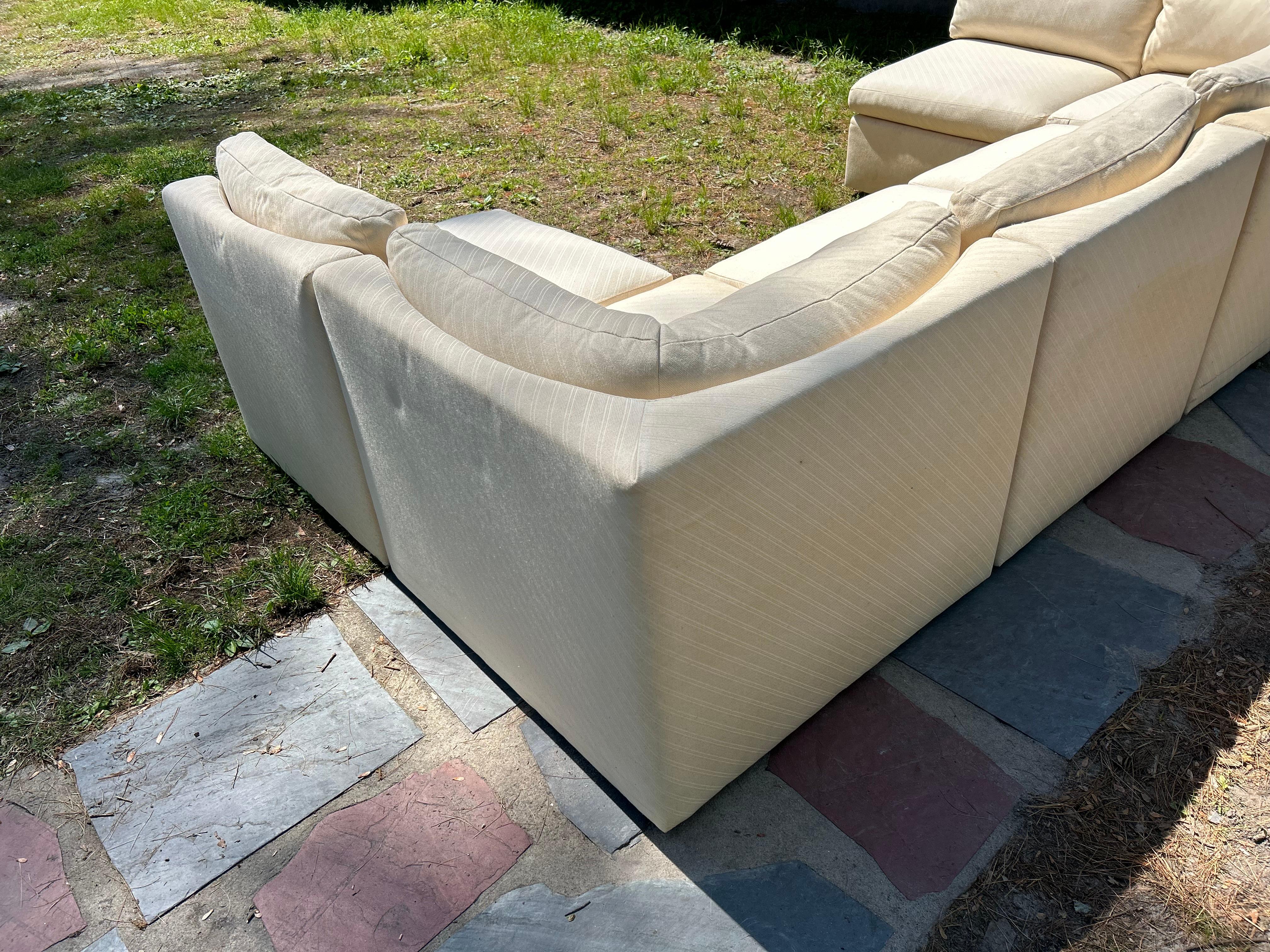 Wonderful Milo Baughman Thayer Coggin 6 Piece Cube Sofa Sectional Mid-Century For Sale 8
