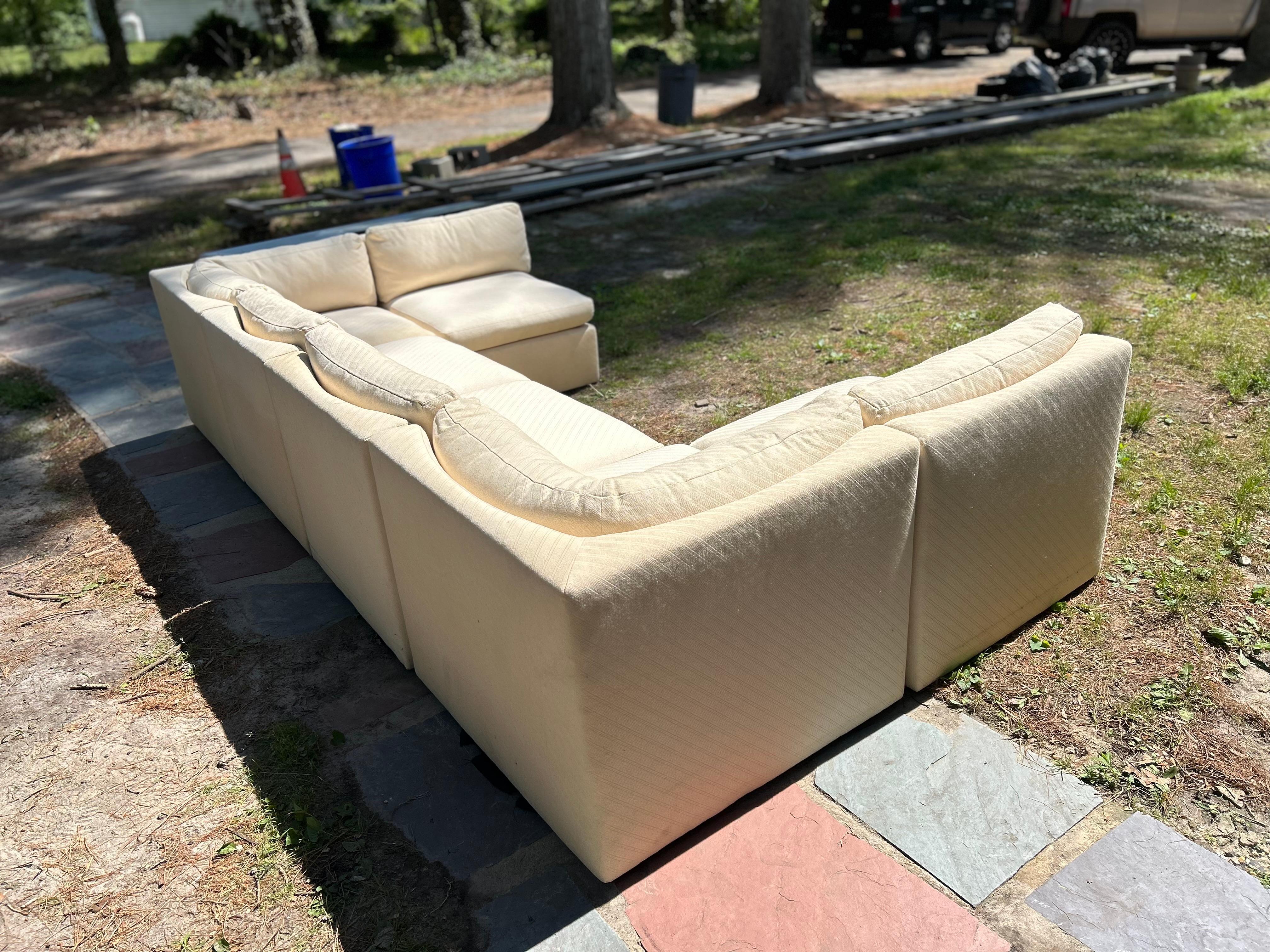 American Wonderful Milo Baughman Thayer Coggin 6 Piece Cube Sofa Sectional Mid-Century For Sale