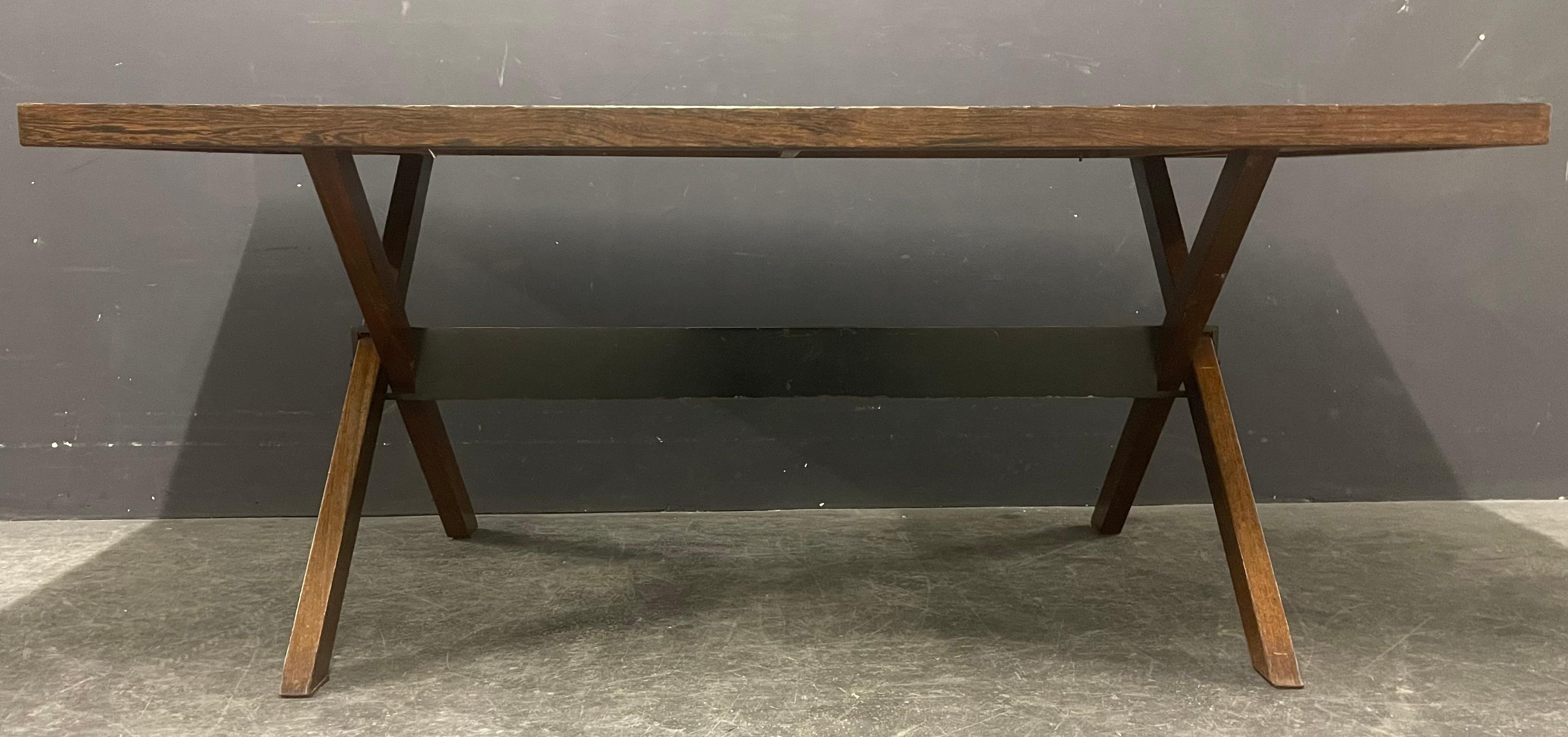 Magnifique table ou bureau minimaliste en bois de wengé en vente 5