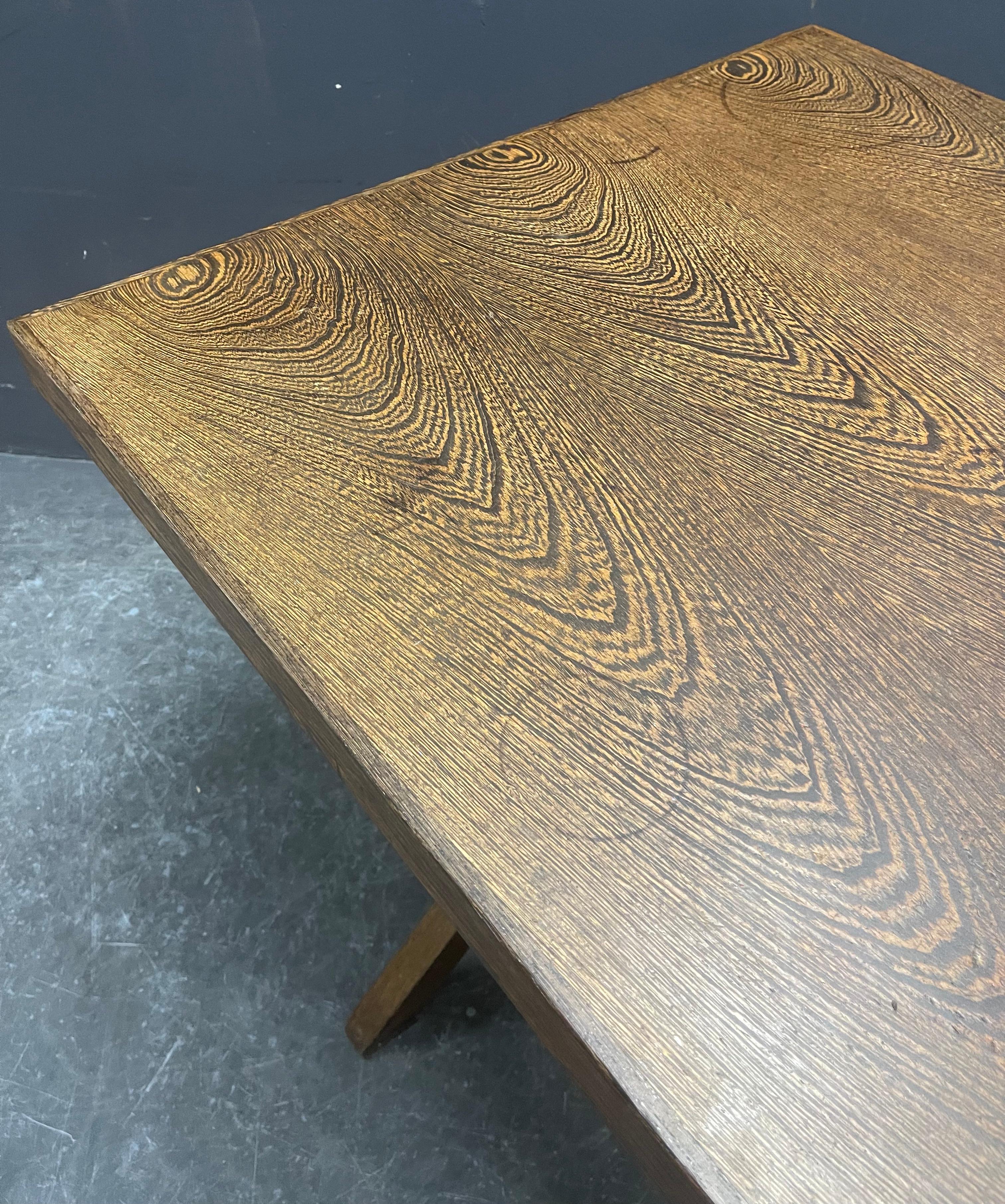 Metal Wonderful Minimalistic Wenge Wood Table or Desk For Sale