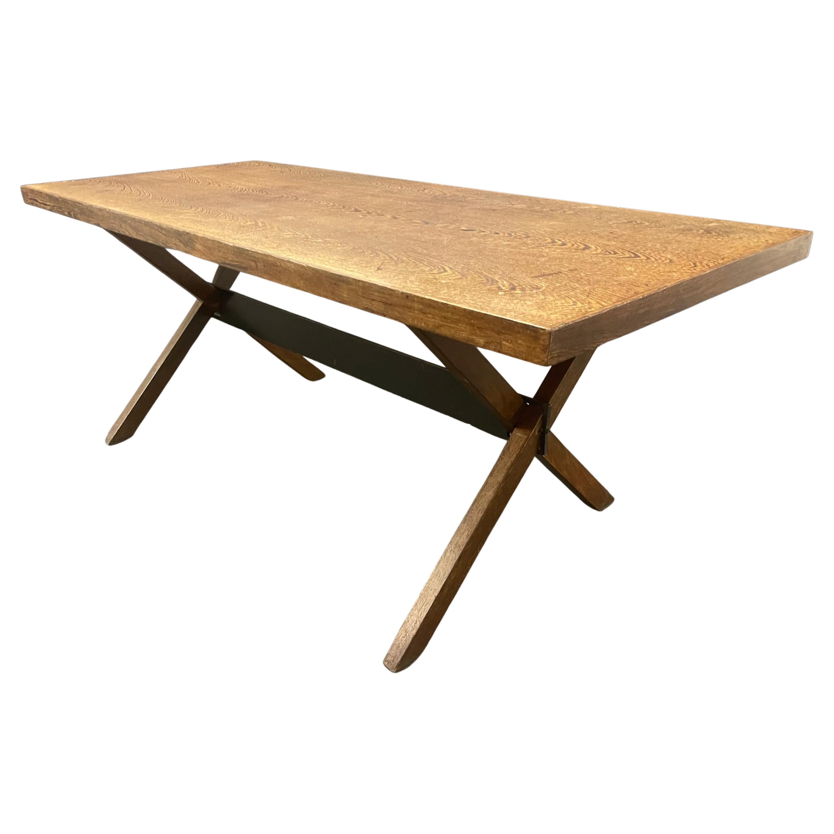 Magnifique table ou bureau minimaliste en bois de wengé en vente