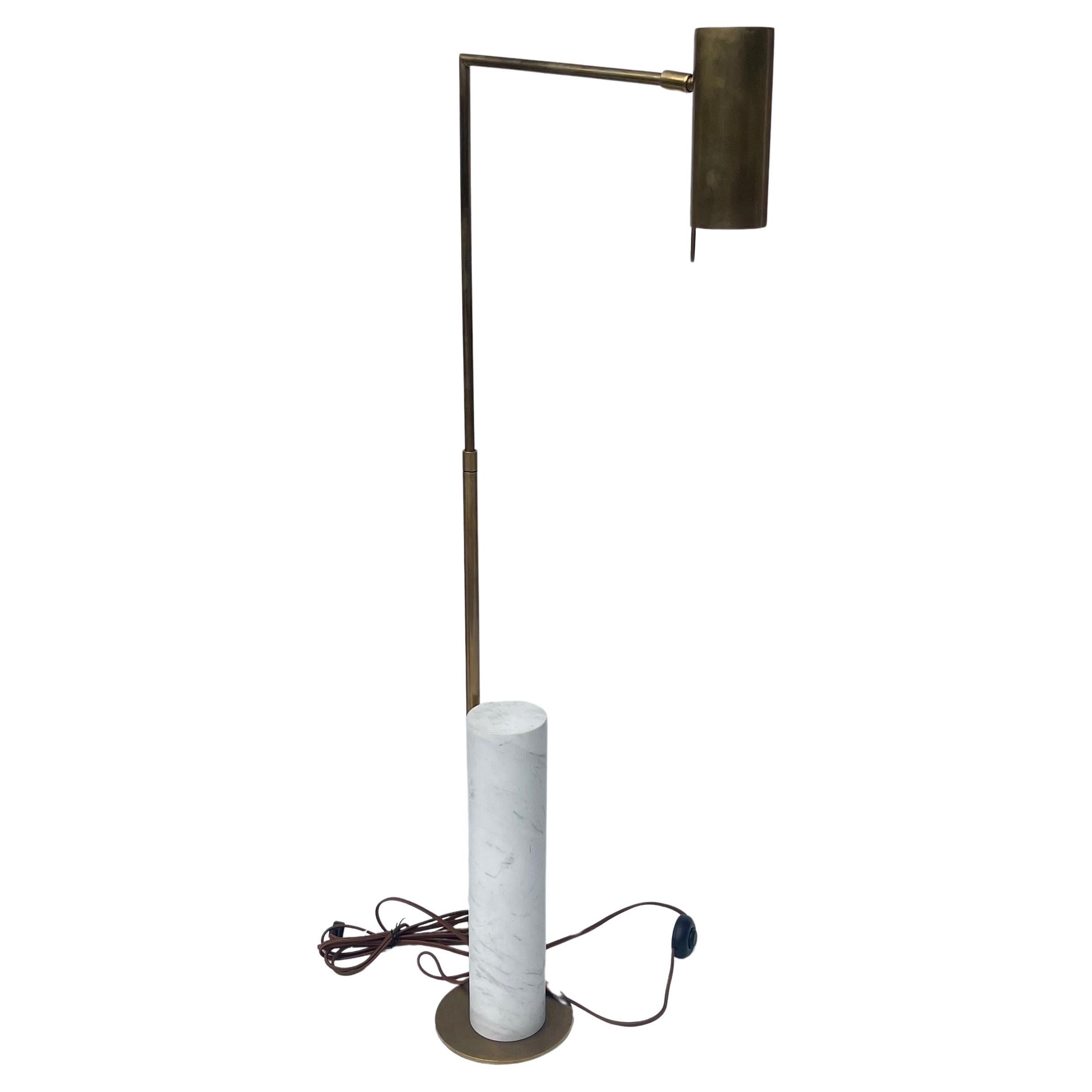 Wonderful Modern "Alma" Floor Lamp Visual Comfort Brass Marble Kelly Wearstler For Sale