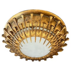Wonderful Modern Brutalist Large Starburst Nail Flush Mount Fixture Chandelier