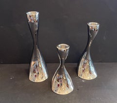 Wonderful Modern Georg Jensen Cobra Set 3 Candle Holders Small Medium Large
