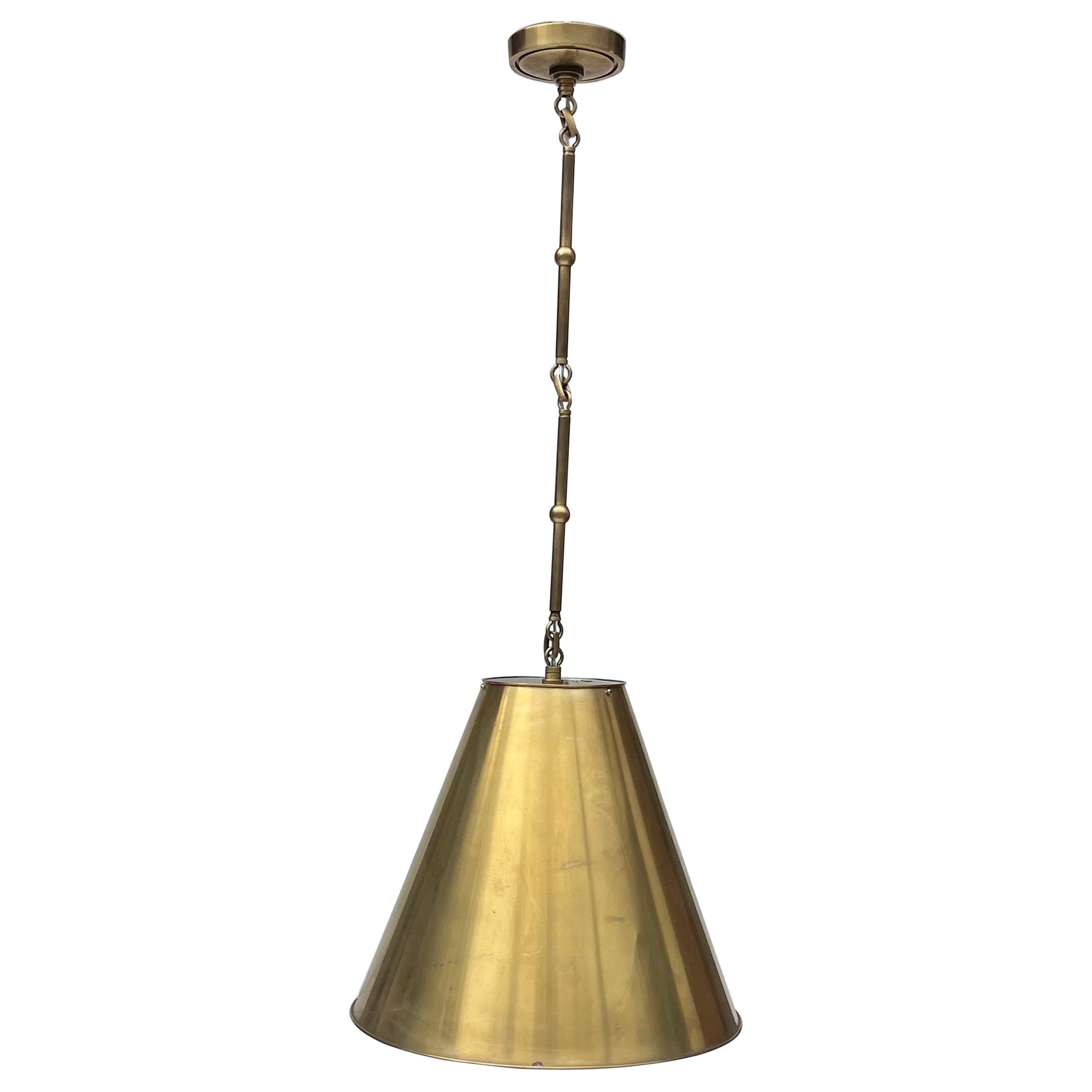 Meraviglioso lampadario da soffitto moderno a campana in ottone di grandi dimensioni con lanterna